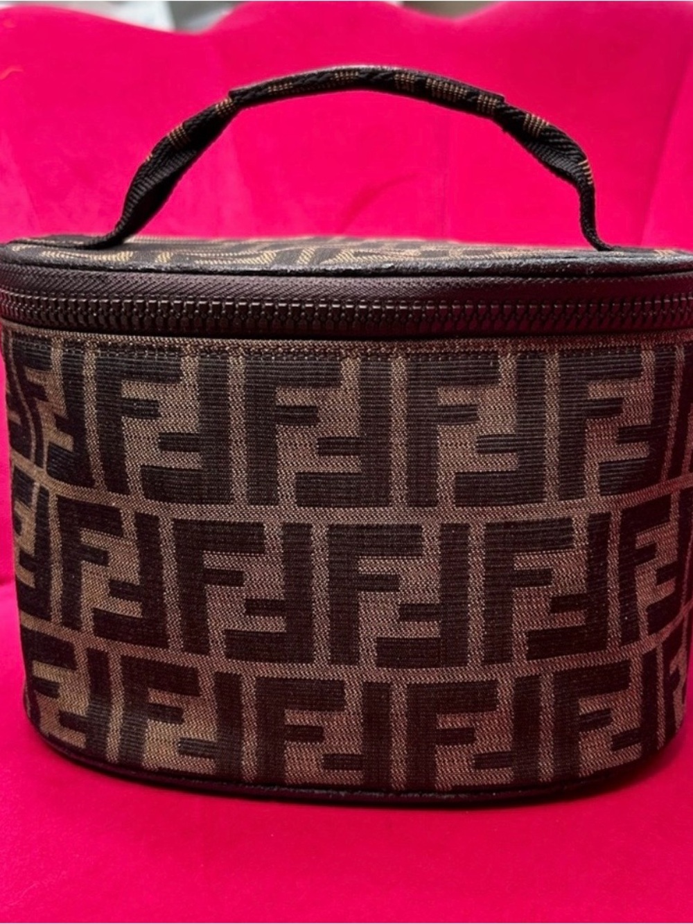 AUTHENTIC Fendi Zucca Print Travel/Cosmetic Bag